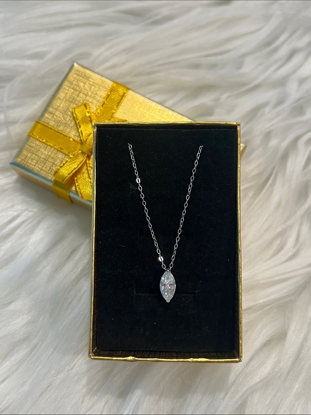 NWT Zales Marquise lab grown diamond Pendant on 100% solid S925 silver chain